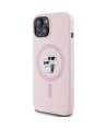 Karl Lagerfeld Silicone Karl&Choupette MagSafe iPhone 15 Plus Case - Pink