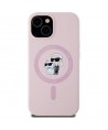 Karl Lagerfeld Silicone Karl&Choupette MagSafe iPhone 15 Plus Case - Pink