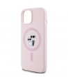 Karl Lagerfeld Silicone Karl&Choupette MagSafe iPhone 15 Case - Pink