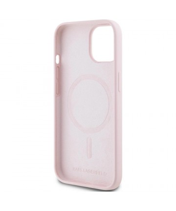 Karl Lagerfeld Silicone Karl&Choupette MagSafe iPhone 15 Case - Pink
