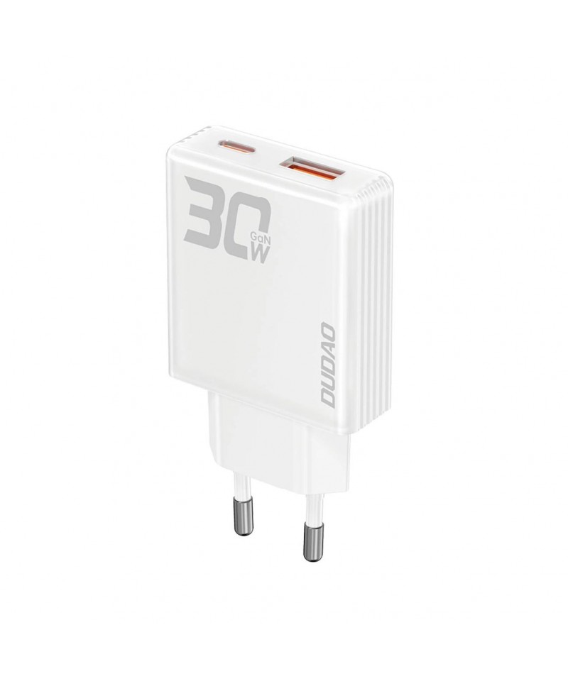 GaN Dudao A30EU 30W USB-A / USB-C Wall Charger - White