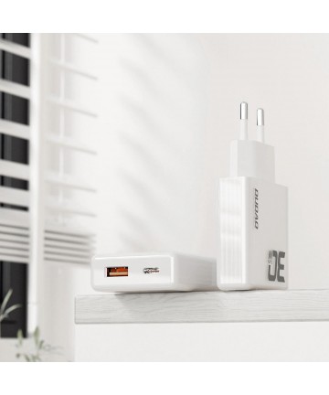 GaN Dudao A30EU 30W USB-A / USB-C Wall Charger - White