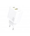 Dudao A26T GaN 25W USB-A, USB-C Charger - White