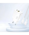 Dudao A26T GaN 25W USB-A, USB-C Charger - White