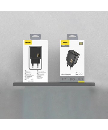 Dudao A27P 30W PD GaN USB-C Wall Charger - Black