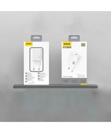 Dudao A27P 30W PD GaN USB-C Wall Charger - White