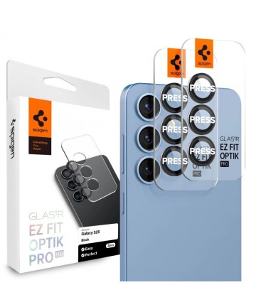 Spigen Optik Pro GLAS.TR EZ FIT 2-pack Camera Cover for Samsung Galaxy S25 - Black