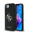Guess PU Grained 4G Metal Logo case for iPhone 16e - black