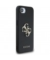 Guess PU Grained 4G Metal Logo case for iPhone 16e - black