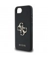 Guess PU Grained 4G Metal Logo case for iPhone 16e - black