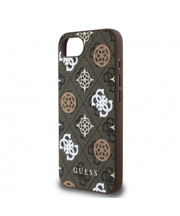 Guess PU 4G Peony case with MagSafe for iPhone 16e - brown