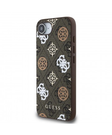 Guess PU 4G Peony case with MagSafe for iPhone 16e - brown