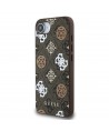 Guess PU 4G Peony case with MagSafe for iPhone 16e - brown