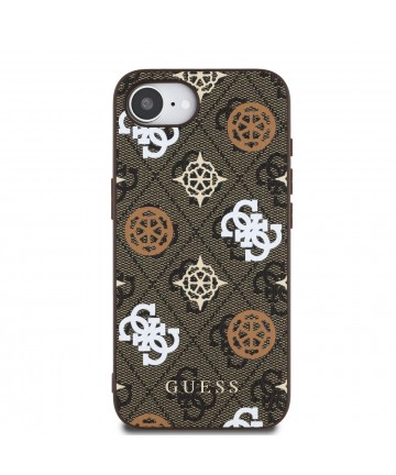 Guess PU 4G Peony case with MagSafe for iPhone 16e - brown
