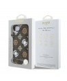 Guess PU 4G Peony case with MagSafe for iPhone 16e - brown