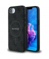Guess PU Leather 4G Colored Ring Case with MagSafe for iPhone 16e - Black