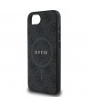 Guess PU Leather 4G Colored Ring Case with MagSafe for iPhone 16e - Black