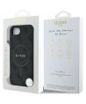 Guess PU Leather 4G Colored Ring Case with MagSafe for iPhone 16e - Black