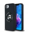 Karl Lagerfeld Liquid Silicone Karl & Choupette Heads Case with MagSafe for iPhone 16e - Black