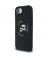 Karl Lagerfeld Liquid Silicone Karl & Choupette Heads Case with MagSafe for iPhone 16e - Black