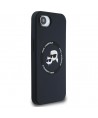 Karl Lagerfeld Liquid Silicone Karl & Choupette Heads Case with MagSafe for iPhone 16e - Black