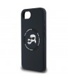Karl Lagerfeld Liquid Silicone Karl & Choupette Heads Case with MagSafe for iPhone 16e - Black