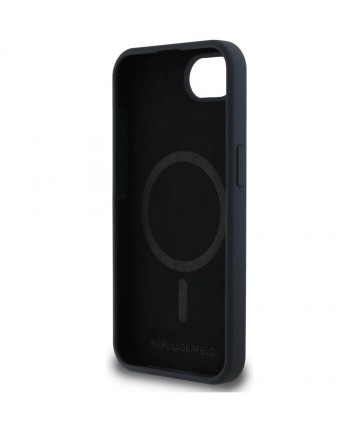 Karl Lagerfeld Liquid Silicone Karl & Choupette Heads Case with MagSafe for iPhone 16e - Black