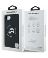 Karl Lagerfeld Liquid Silicone Karl & Choupette Heads Case with MagSafe for iPhone 16e - Black