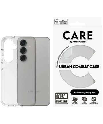 CARE by PanzerGlass Flagship Urban Combat Case for Samsung Galaxy S25 - Transparent