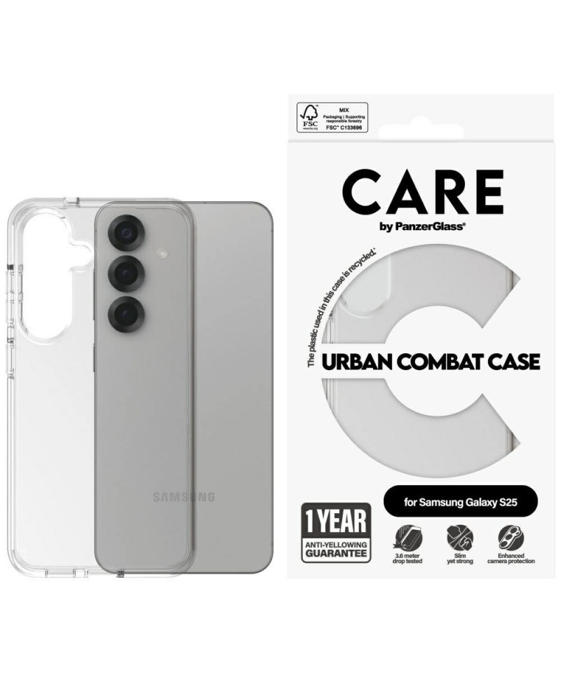 CARE by PanzerGlass Flagship Urban Combat Case for Samsung Galaxy S25 - Transparent