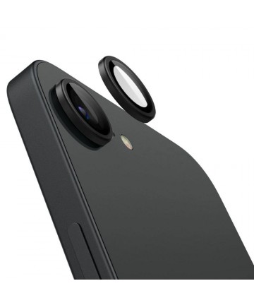 Spigen Optik Pro GLAS.TR "Ez Fit" Camera Cover 2-pack for iPhone 16e / 17e - Black