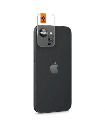 Spigen Optik Pro GLAS.TR "Ez Fit" Camera Cover 2-pack for iPhone 16e / 17e - Black
