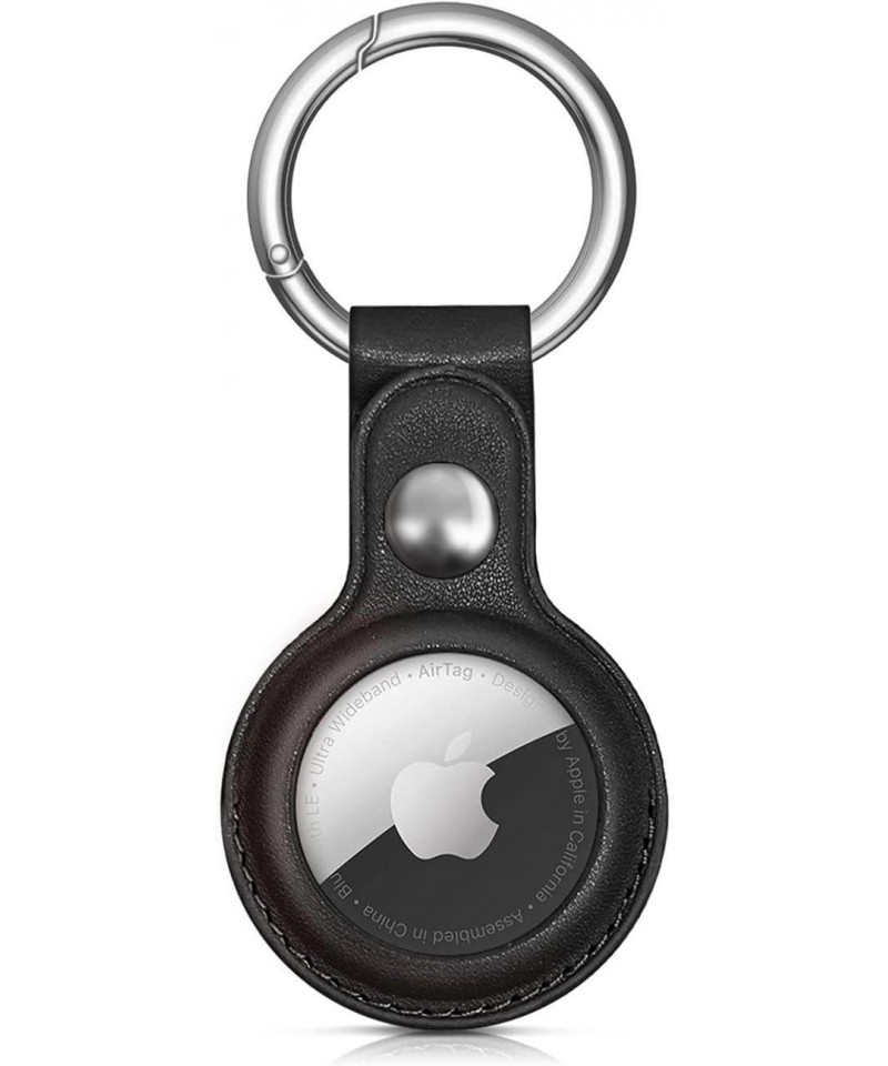 Apple AirTag PU Leather Case - Black