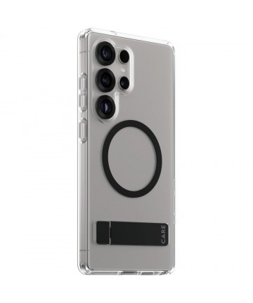 CARE by PanzerGlass Feature Black Kickstand & QI Case for Samsung Galaxy S25 Ultra - Transparent