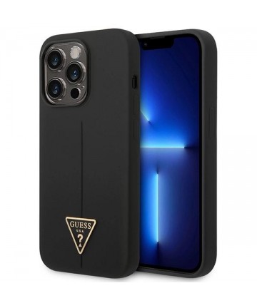 Guess GUHCP14XSLTGK iPhone 14 Pro Max 6.7" black/black hardcase Silicone Triangle