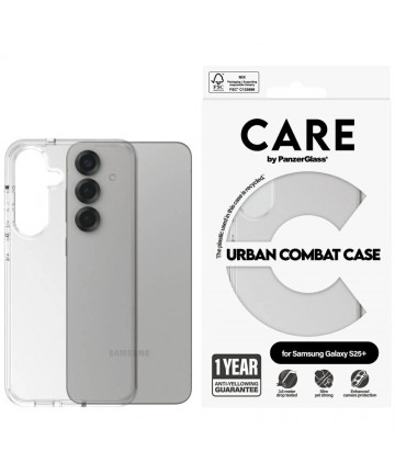 CARE by PanzerGlass Flagship Urban Combat Case for Samsung Galaxy S25+ - Transparent