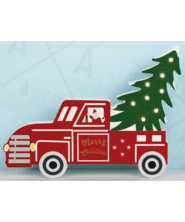 Led Χριστουγεννιάτικο Αυτοκίνητο Διακοσμητικό Ξύλινο 8 Leds 5mm Θερμό Λευκό IP20 με Μπαταρίες 24.5x2.5x19.5cm X0581103 - Aca