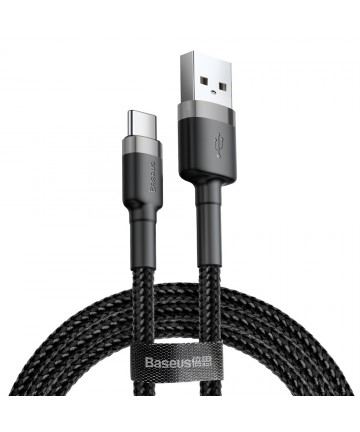 Baseus Cafule Cable durable nylon cable USB / USB-C QC3.0 3A 0.5M black-gray (CATKLF-AG1)