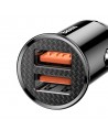 Baseus Circular smart car charger 2x USB QC3.0 Quick Charge 3.0 SCP AFC 30W black (CCALL-YD01)