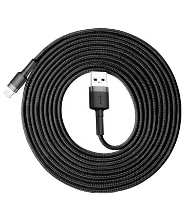 Baseus Cafule Cable durable nylon cable USB / Lightning QC3.0 2A 3M black-gray (CALKLF-RG1)