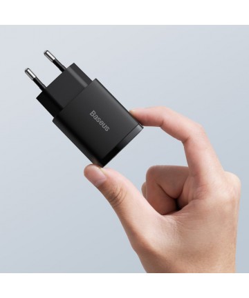 Baseus Compact fast charger USB / USB Type C 20W 3A Power Delivery Quick Charge 3.0 black (CCXJ-B01)