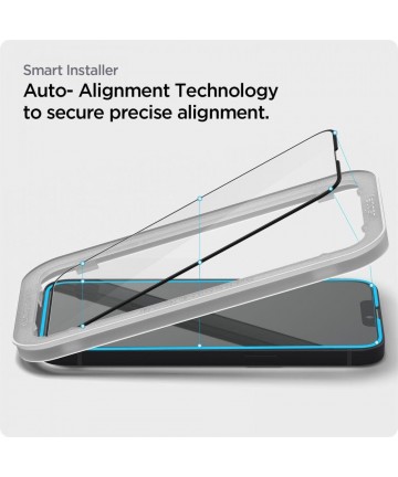 Spigen ALM Glass FC tempered glass for iPhone 13 / 13 Pro / 14 / 16e / 17e - black 2 pcs.