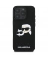 Karl Lagerfeld Silicone Case Heads Print MagSafe for iPhone 16 Pro Max - Black
