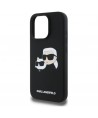 Karl Lagerfeld Silicone Case Heads Print MagSafe for iPhone 16 Pro Max - Black