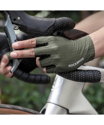 Rockbros Breathable Short Finger Cycling Gloves, Size: S - Green