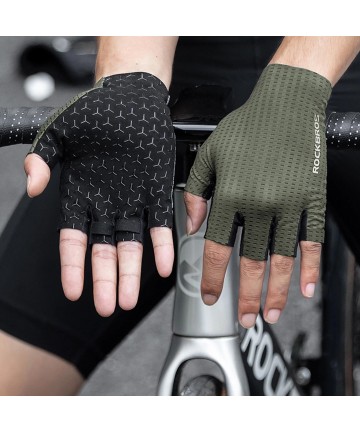 Rockbros Breathable Short Finger Cycling Gloves, Size: S - Green