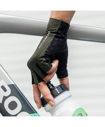 Rockbros Breathable Short Finger Cycling Gloves, Size: S - Green