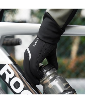 Rockbros full waterproof cycling gloves, size: XXL - black
