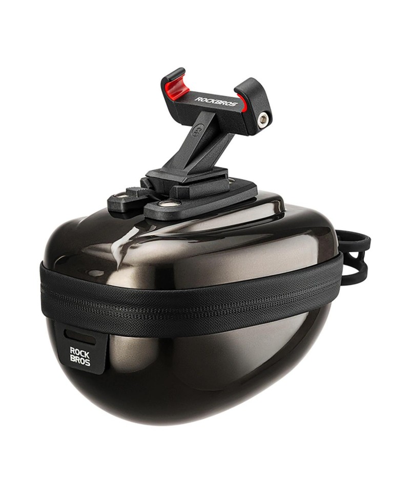 Rockbros rigid hard shell saddle bag, compact, 0.4l capacity - carbon pattern