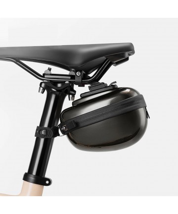 Rockbros rigid hard shell saddle bag, compact, 0.4l capacity - carbon pattern
